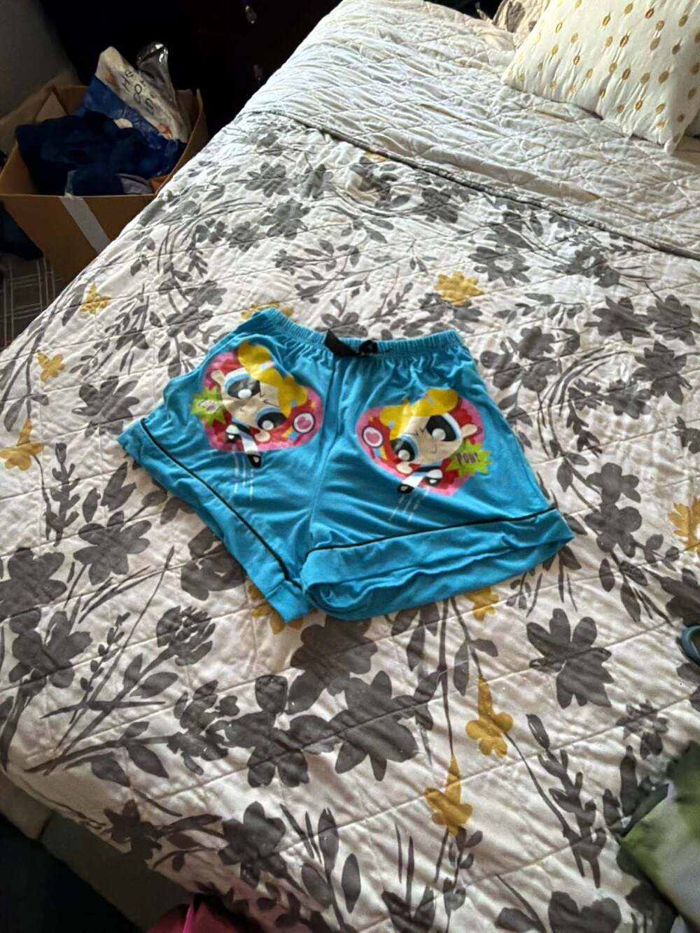 ROMWE x The Powerpuff Girls Cartoon Graphic Pajama Shorts
